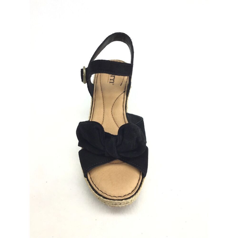 Born women’s black and brown bow espadrille’s size 8